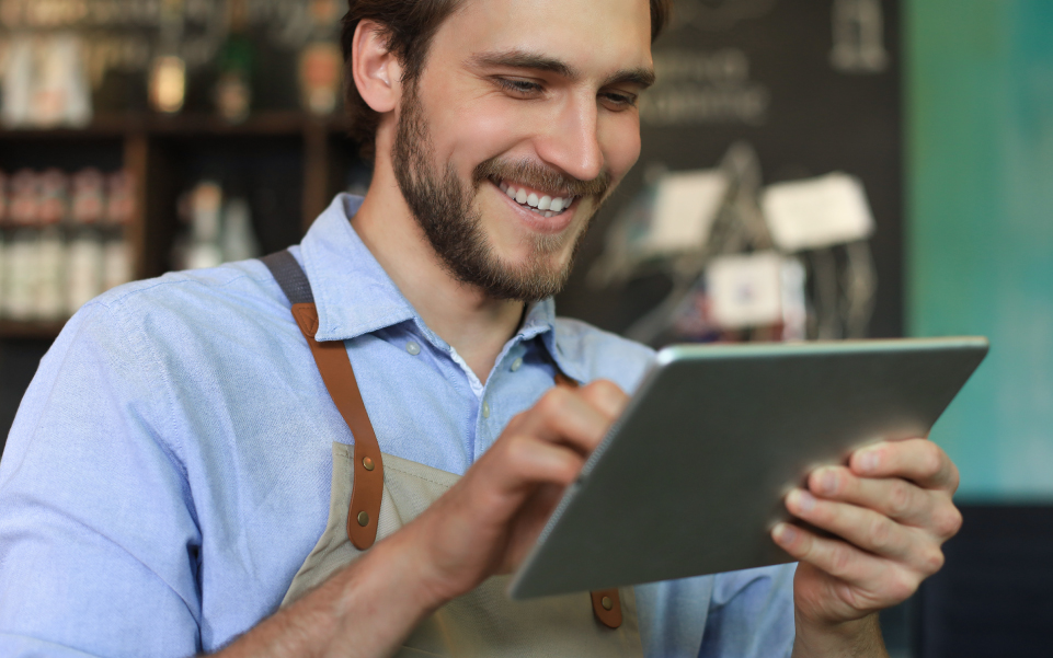 Restaurant Owner on Tablet