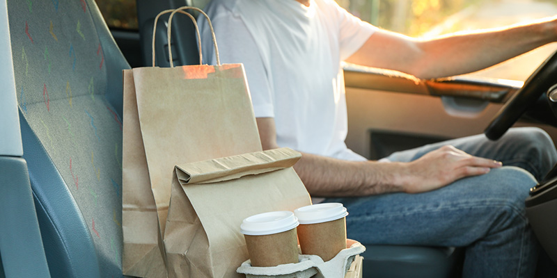 delivery driver delivering food