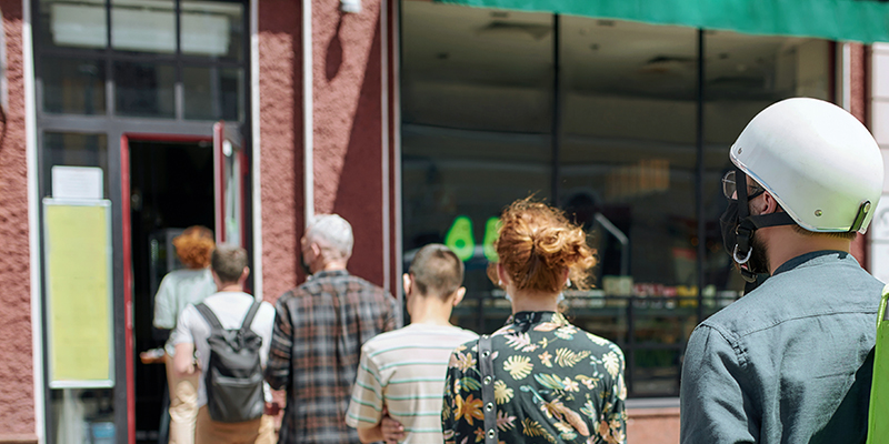 customers waiting in line