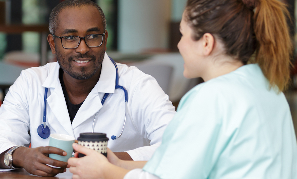 Healthcare staff dining