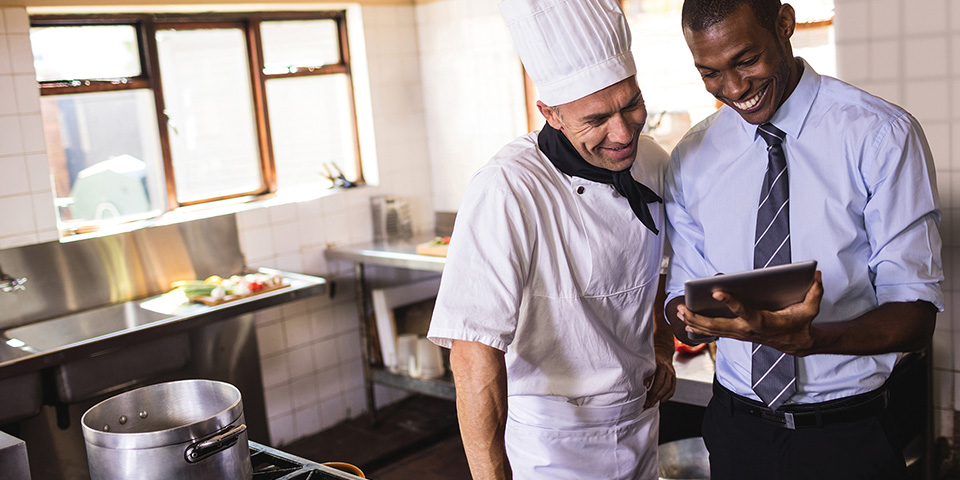 Chef with ipad