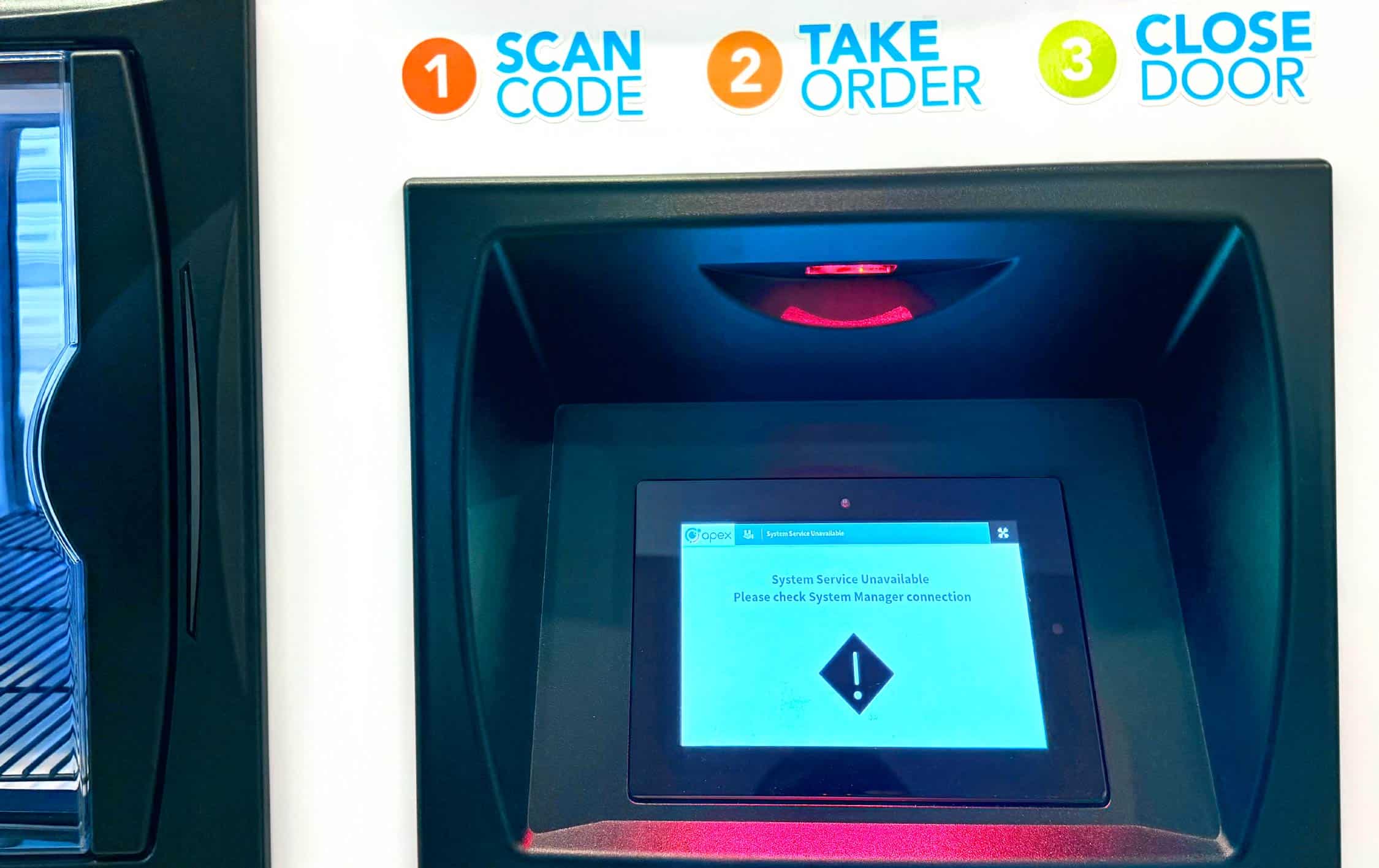 apex order pickup locker touch screen